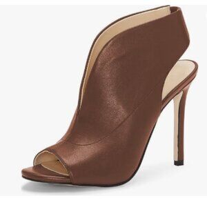 YDN Brown Slingback Peep Toe Stiletto High Heel Sandals Ankle Boots Cutout Shoe